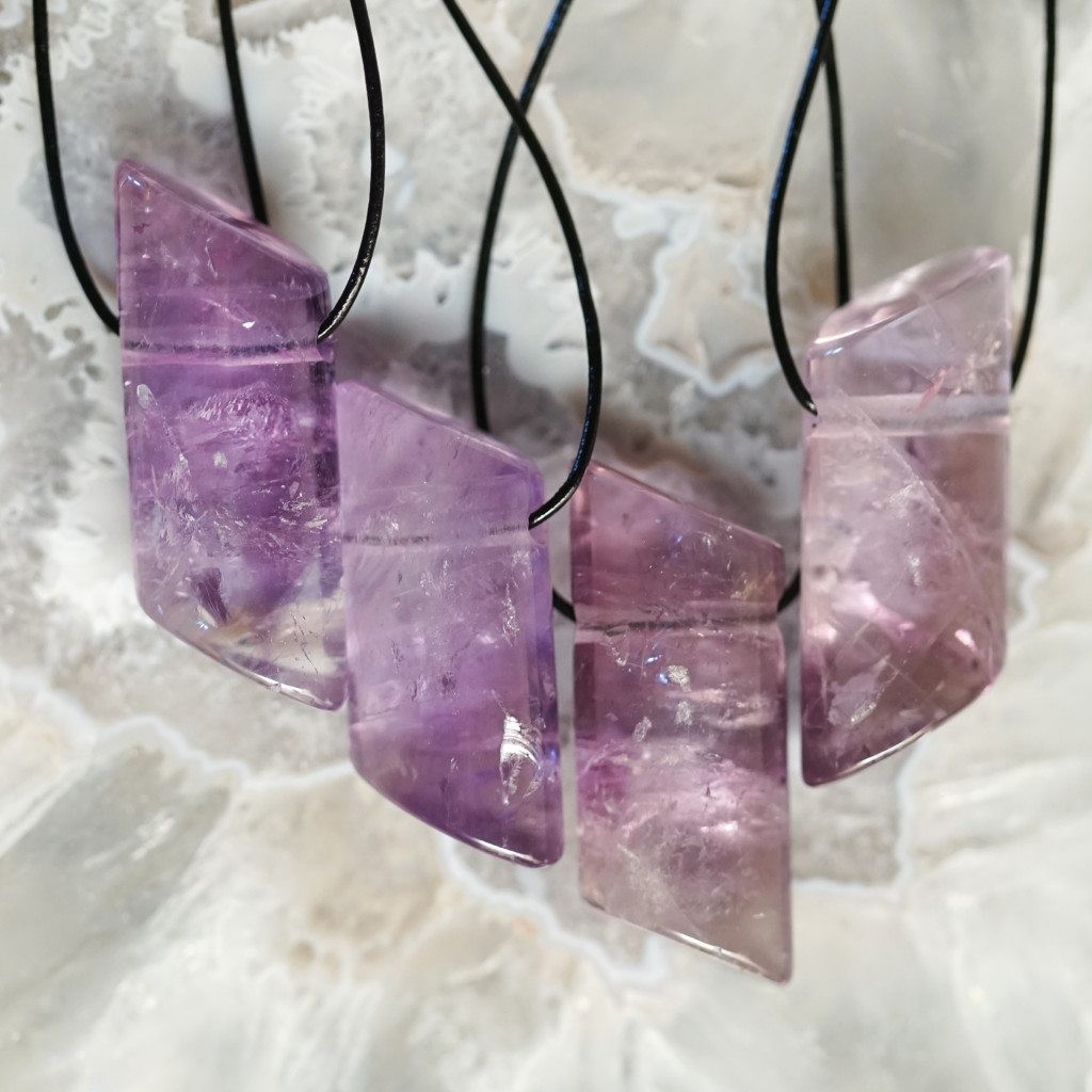 drilled amethyst pendant necklace