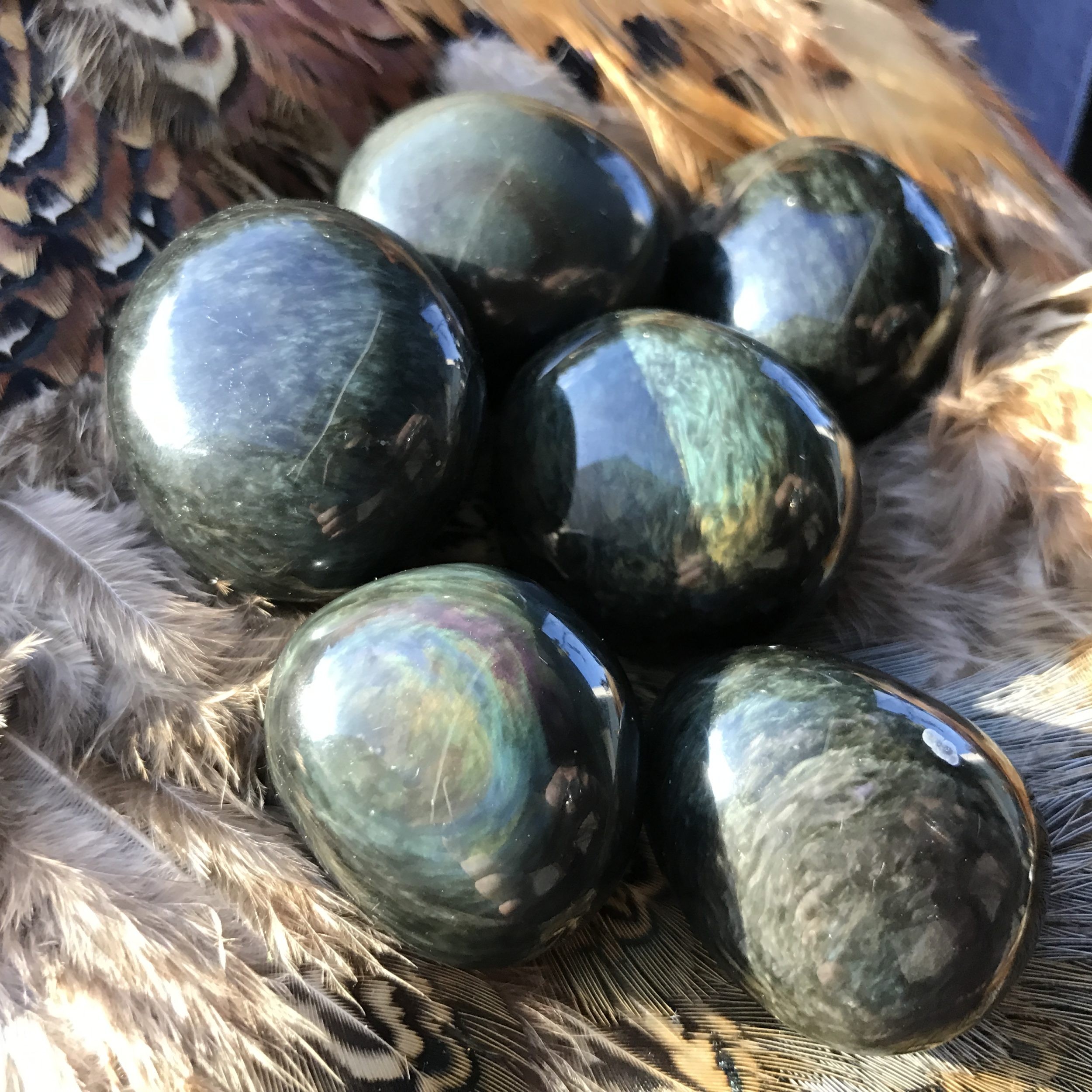 velvet sheen obsidian pebbles