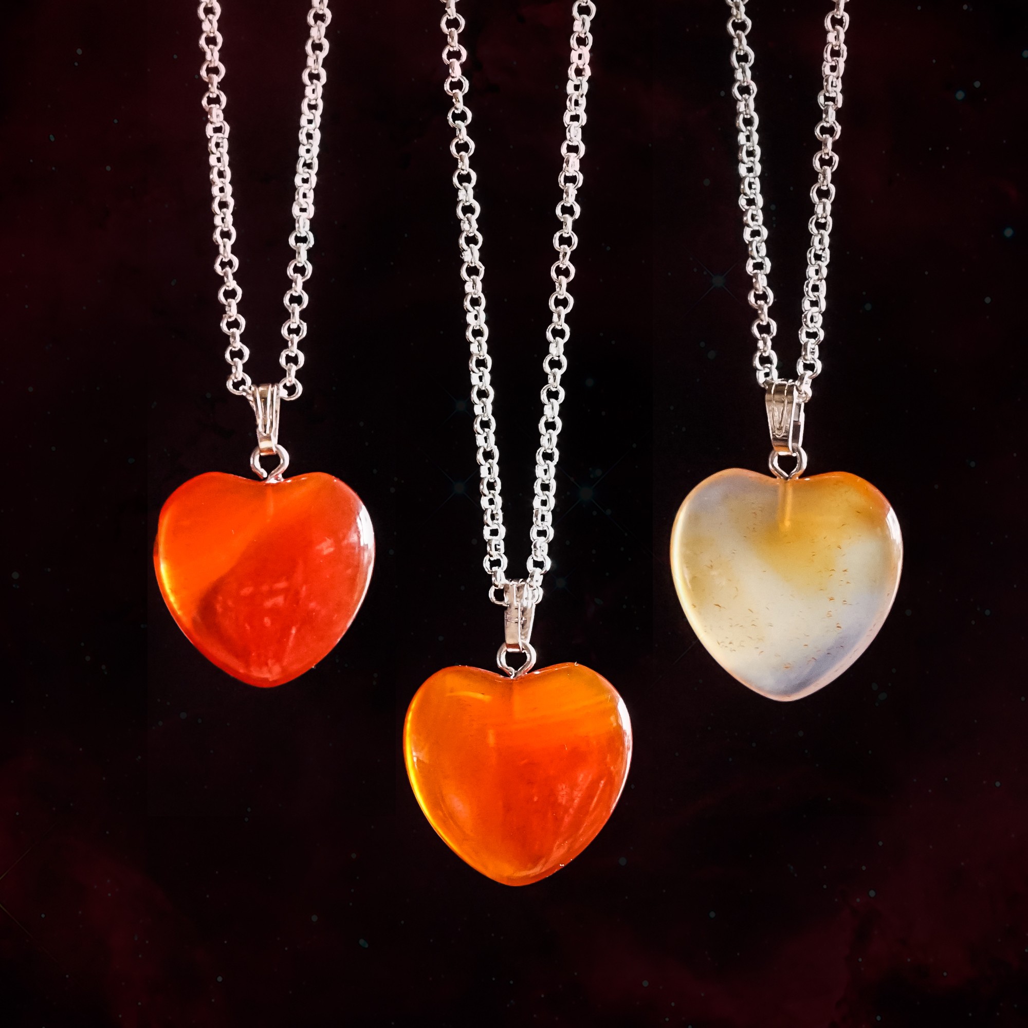 carnelian heart pendants