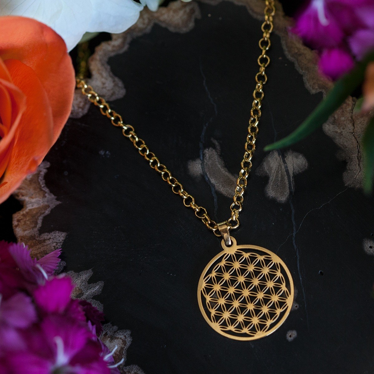 golden flower of life pendants