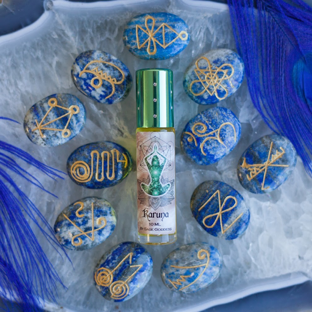 Lapis Lazuli Karuna set with Karuna Perfume