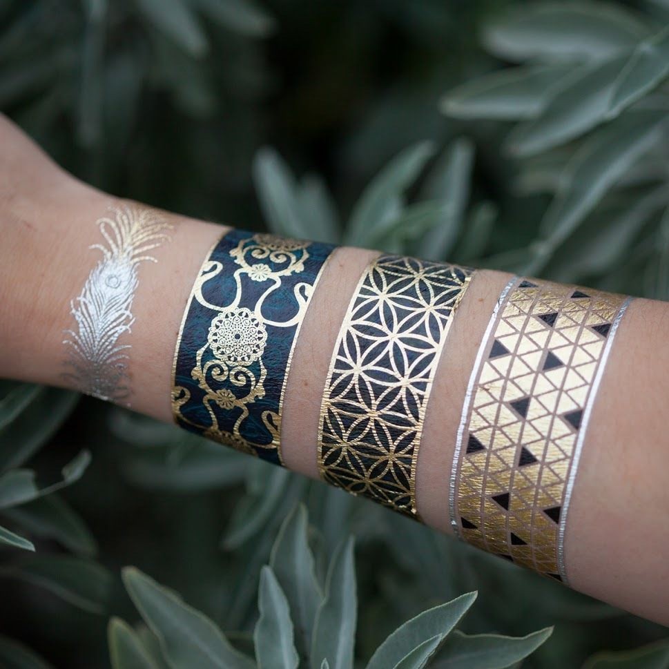 Sage Goddess Beautiful Metallic Bracelet Tattoos for adornment