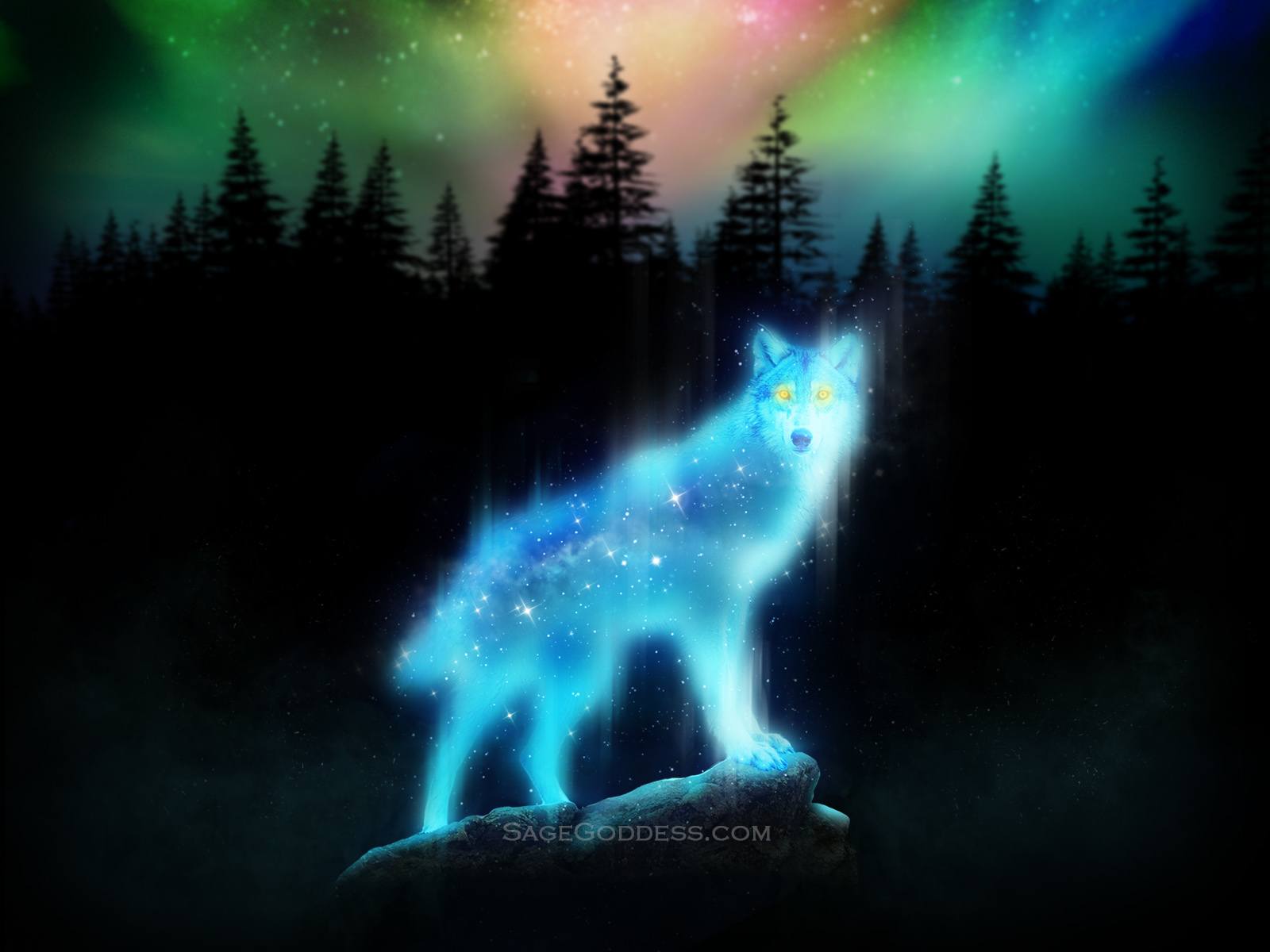 Free Custom Sage Goddess Downloadable Wolf Spirit Animal Wallpaper - Sage  Goddess