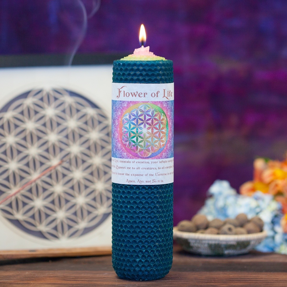 Flower of Life Intention Candle