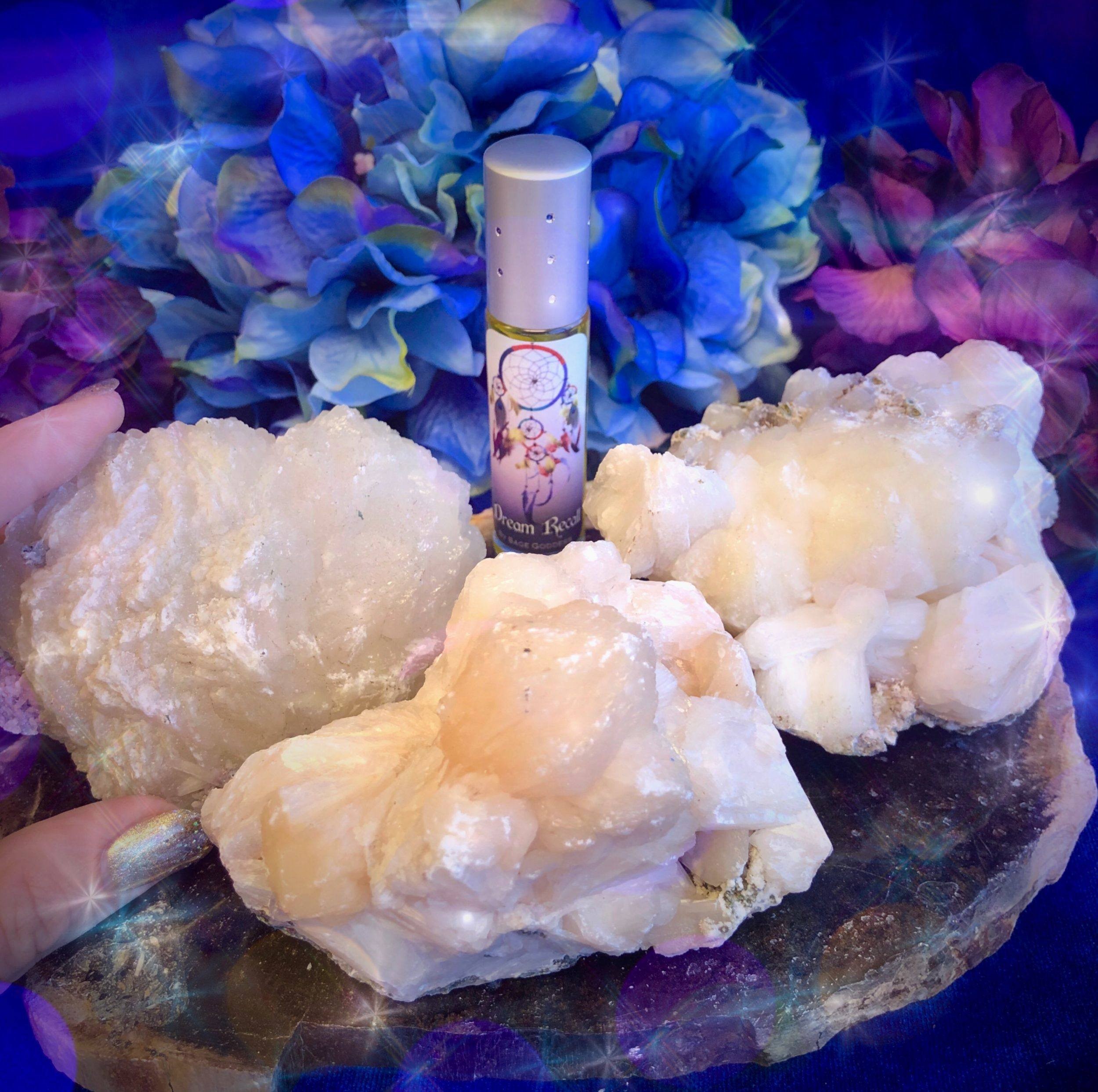 Natural_Stilbite_Clusters_with_Dream_Recall_Perfume_DD_4of5_8_12