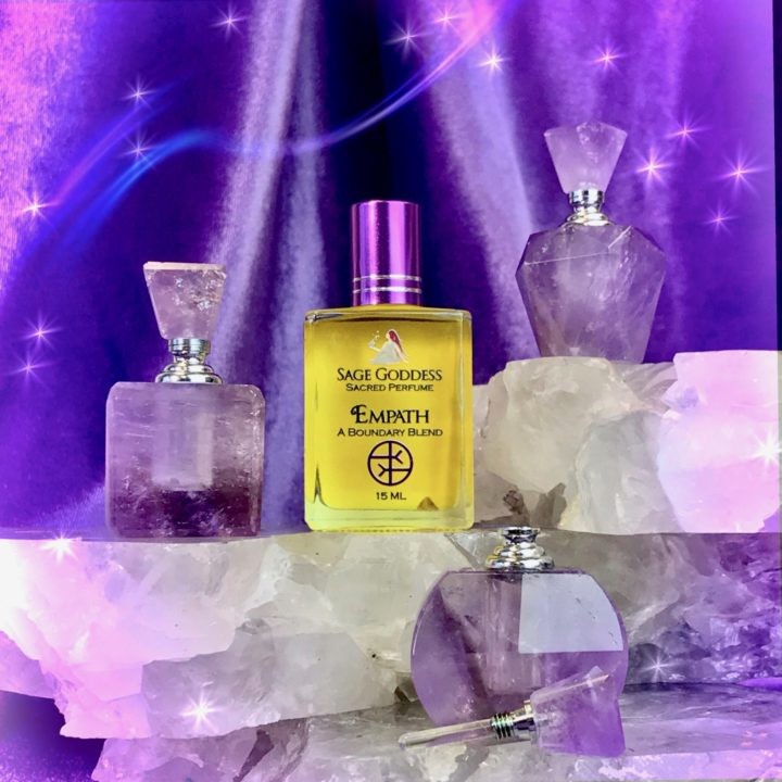 Peace and Harmony Amethyst Perfume Bottles with Amethyst Perfume