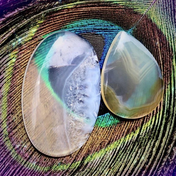 Holographic Healing Iris Agate Cabochons