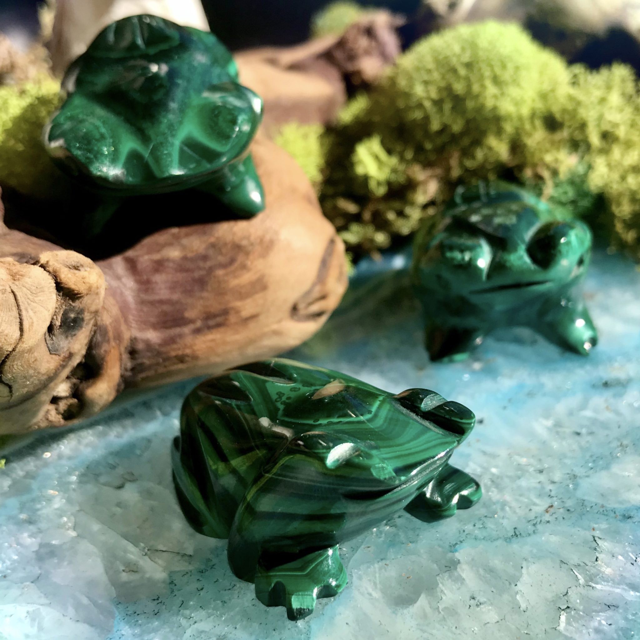 Prosperous Healing Malachite Frogs for Divine Feminine evolution