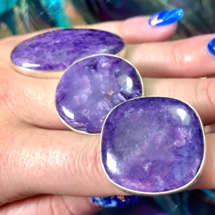 Courageous Warrior Charoite Rings