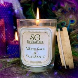 Signature White Sage and Palo Santo Intention Candle for Energetic Clearing