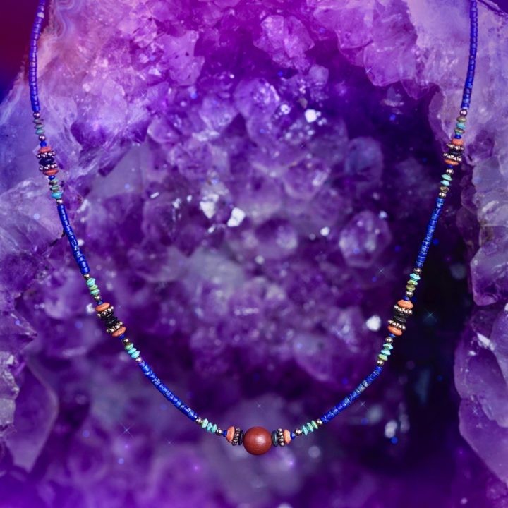 Lapis and Carnelian Queen's Power Necklaces