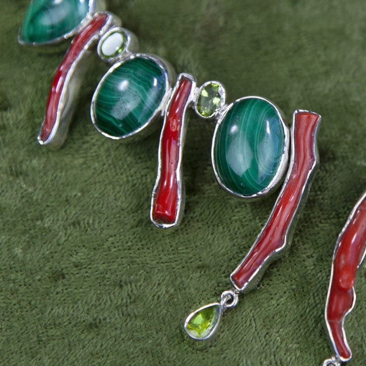 Malachite and Coral Necklaces