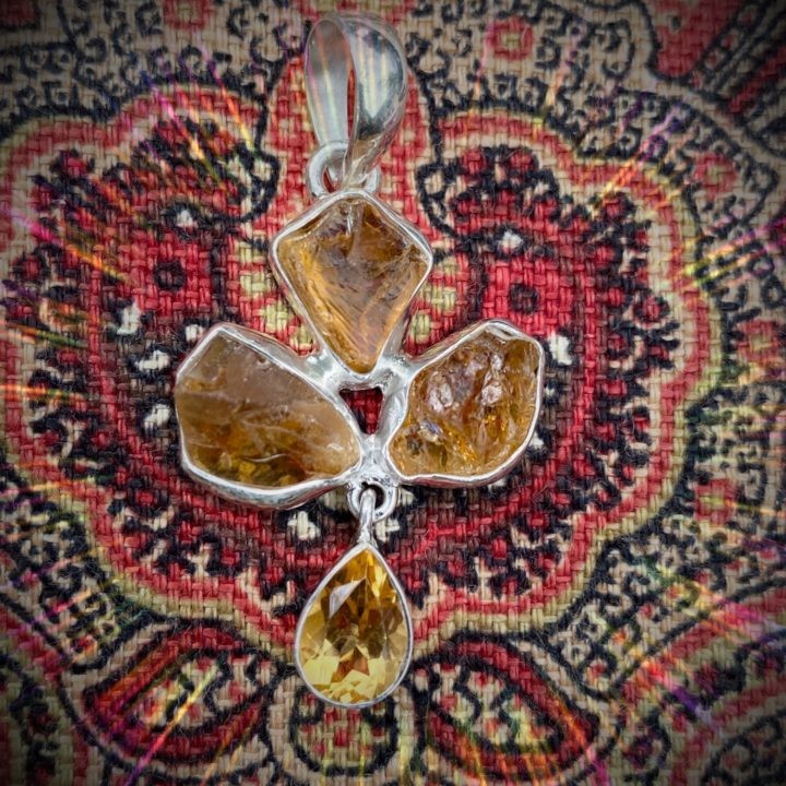 Clarity and Prosperity Sterling Silver Citrine Pendants