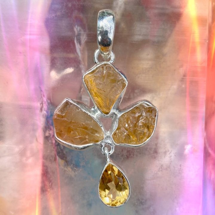 Clarity and Prosperity Sterling Silver Citrine Pendants