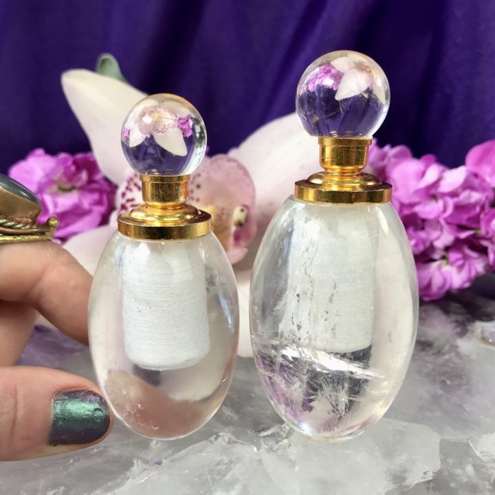 Clear Quartz Perfume Bottles
