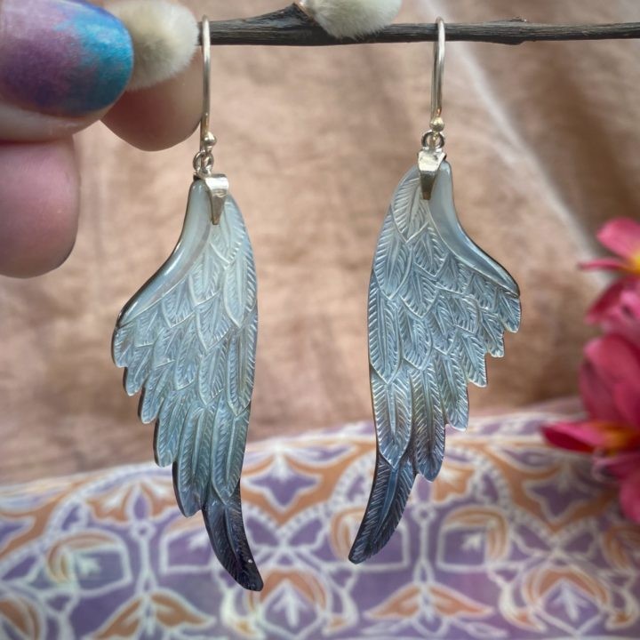 Paua Angel Wing Earrings