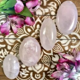 Pink Calcite Heart Healing Palm Stones