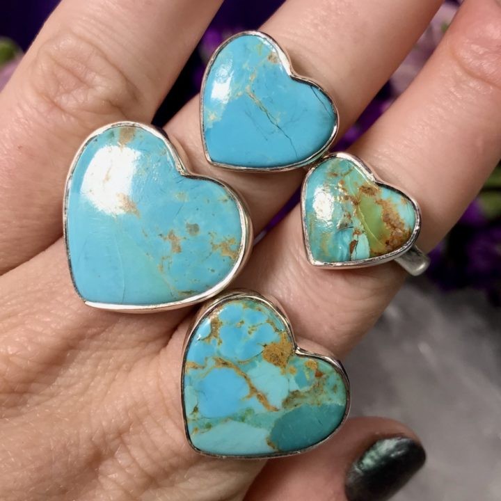 Turquoise Heart Rings