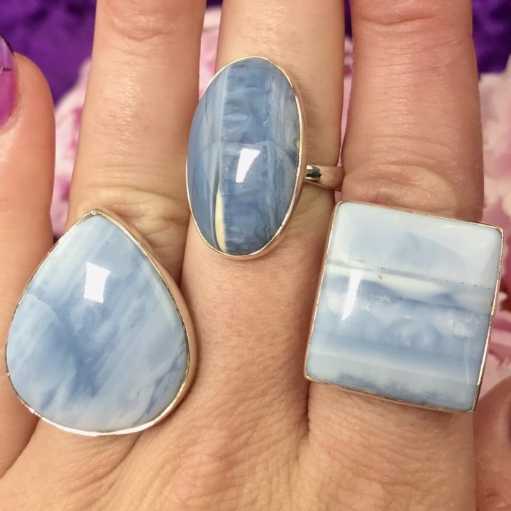 Blue Opal Adjustable Rings
