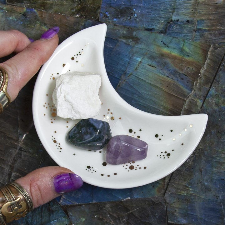 Full Moon Altar Plate with Perfume and Stone Set
