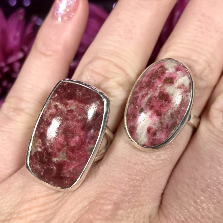 Thulite Sterling Silver Ring Size 8