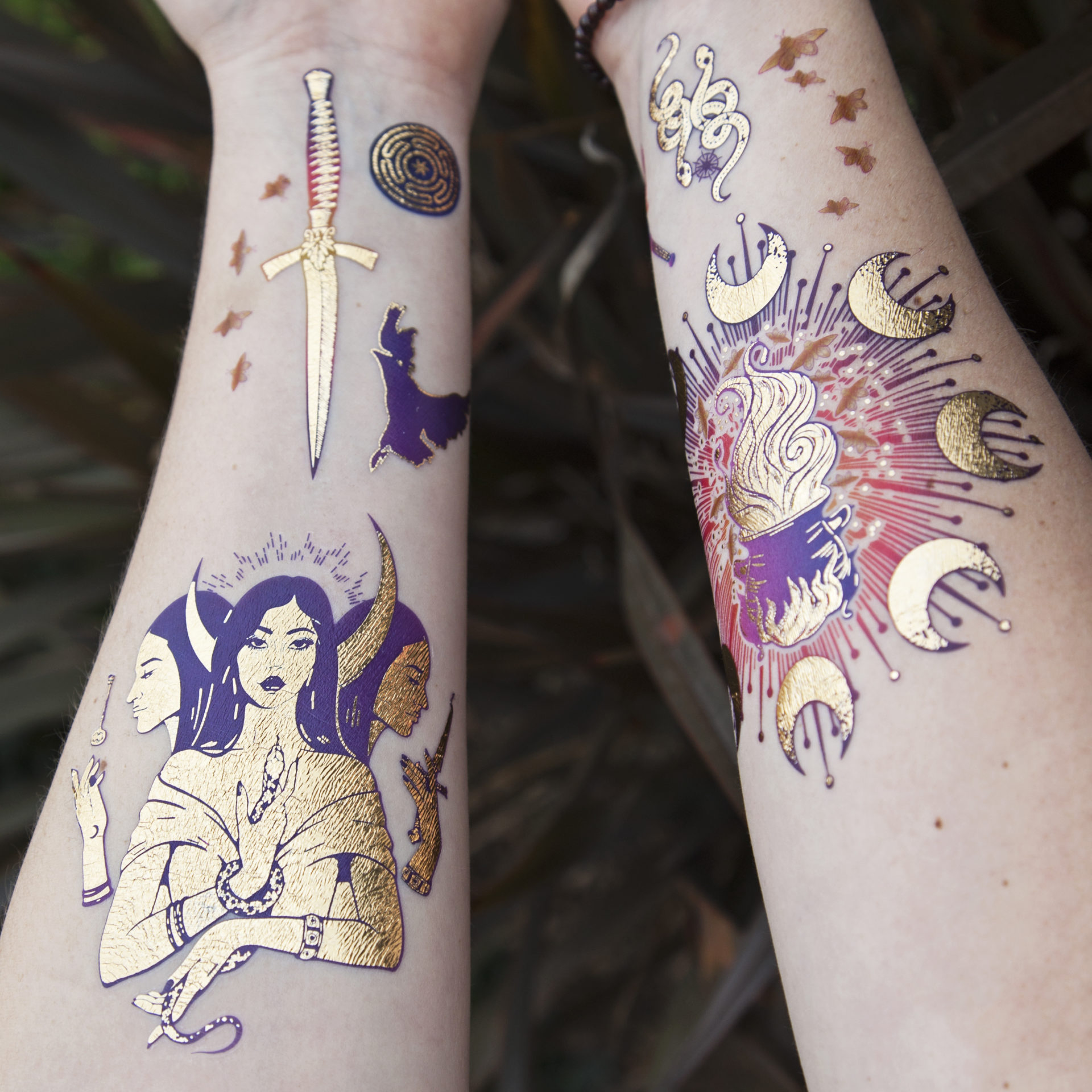 Sage Goddess Hecate Flash Tattoos for mystery and transformation