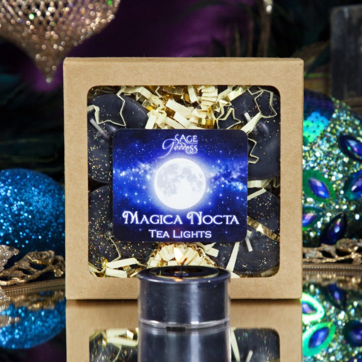 Labradorite Octagon Tea Light Holders with Magica Nocta Tea Lights