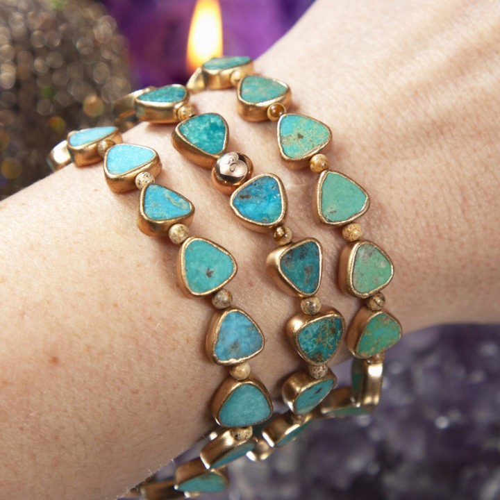 Turquoise and Picture Jasper Warrior Bracelets