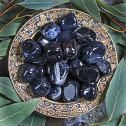 Medium Tumbled Black Agate