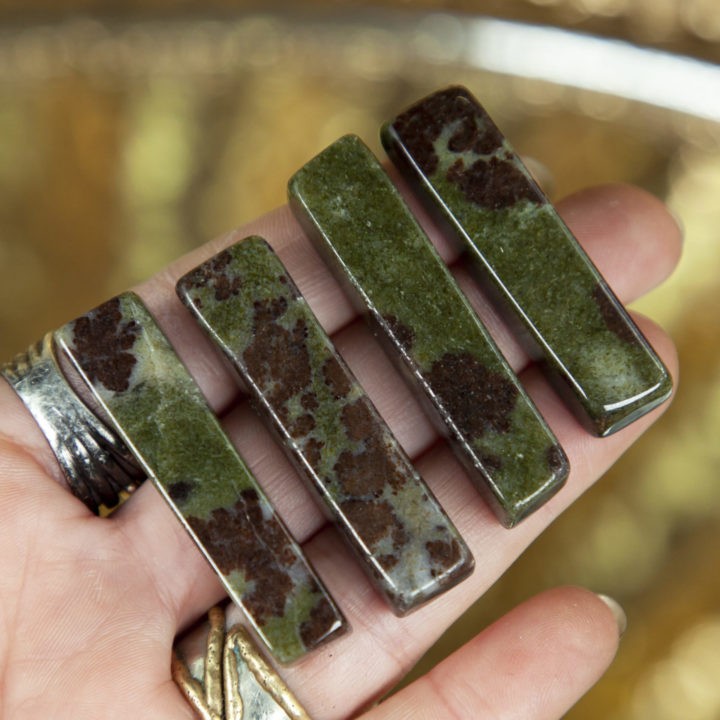 Grounded Healing Garnet in Epidote Bra Stones