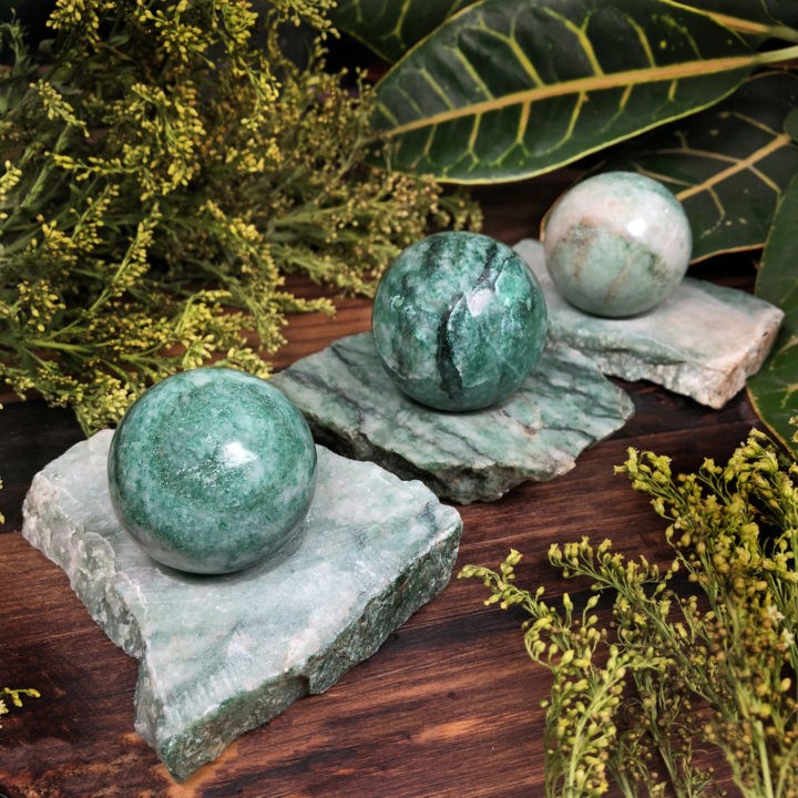 Healing and Abundance Jade Sphere with Stand