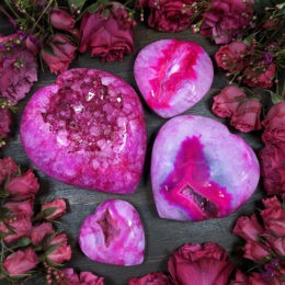 Pink Agate Druzy Heart