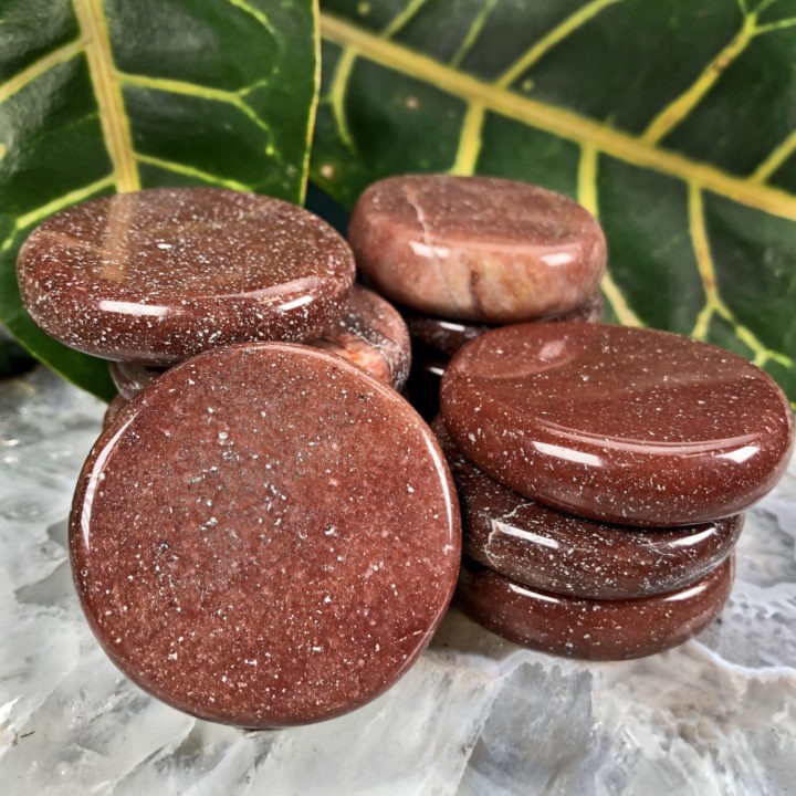 Red Aventurine Strength and Recovery Palm Stone