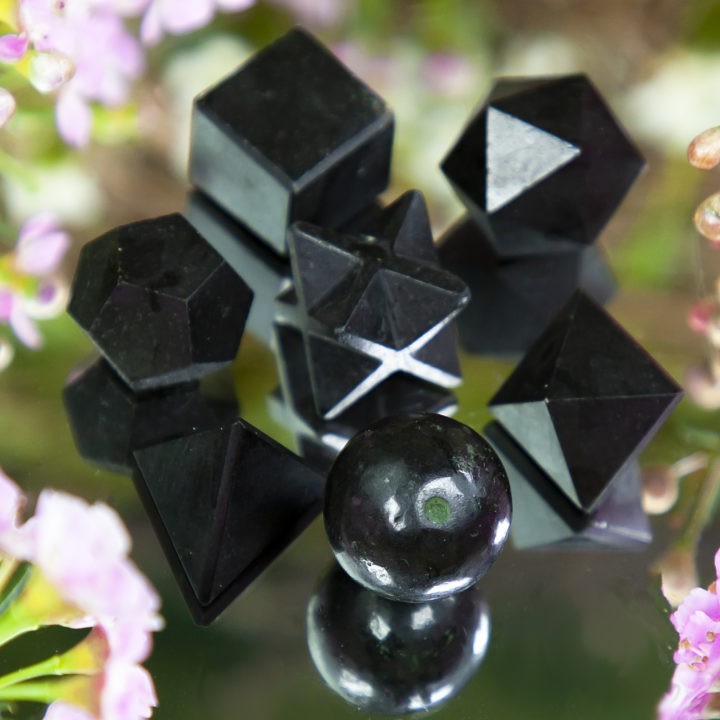 Black Tourmaline Sacred Geometry Set