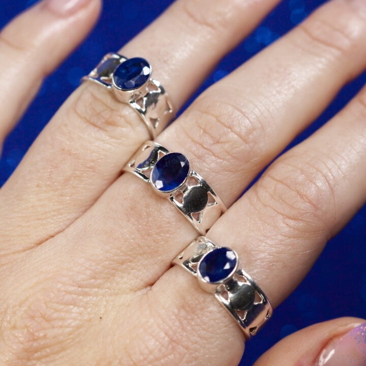 Blue Sapphire Moon Priestess Ring