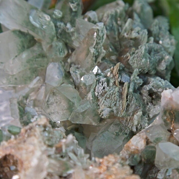 Green Chlorite in Himalayan Phantom Quartz Master Healer Cluster