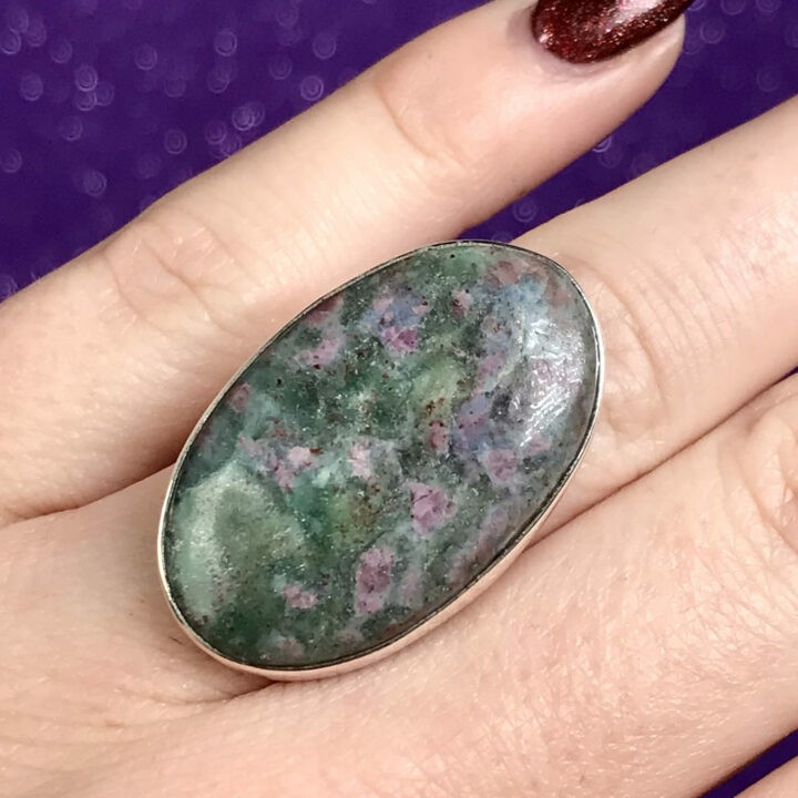 Ruby Fuchsite Sterling Silver Adjustable Ring