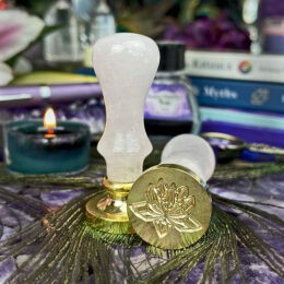 Crystal Lotus Sealing Wax Stamp with Rose Quartz Handle