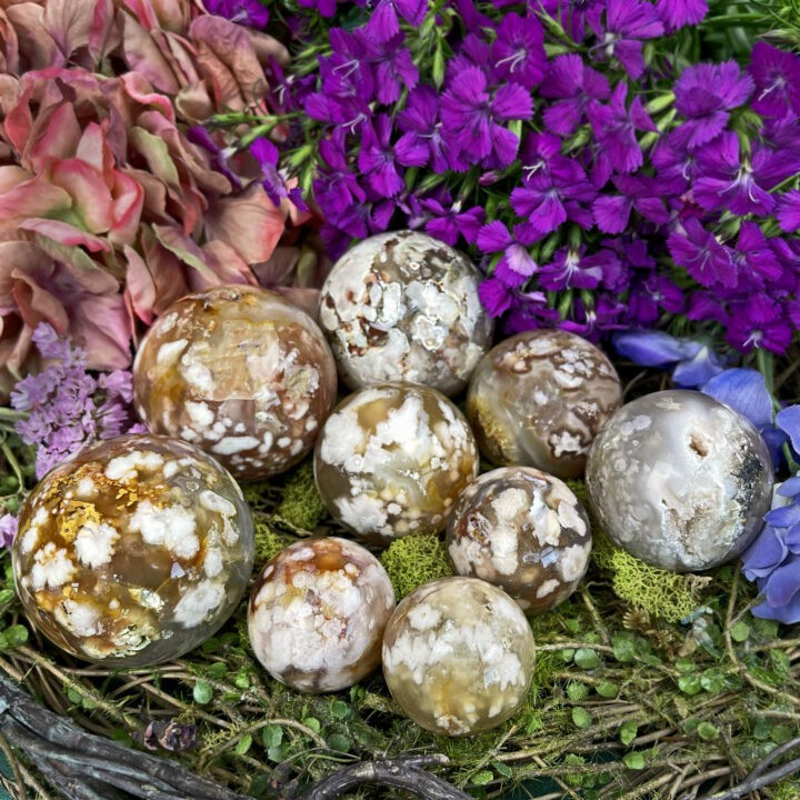 Peace and Beauty Flower Agate Sphere