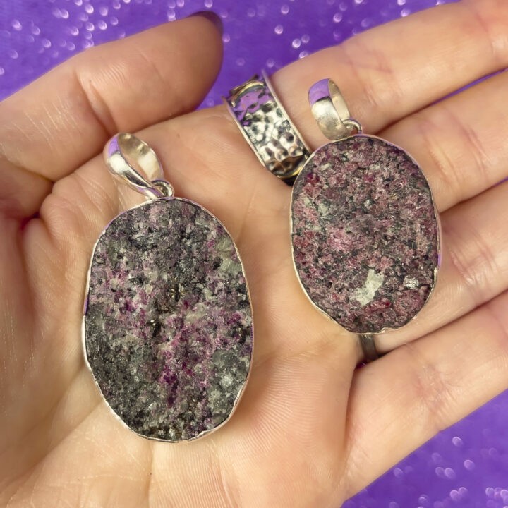 Natural Eudialyte Sterling Silver Pendant