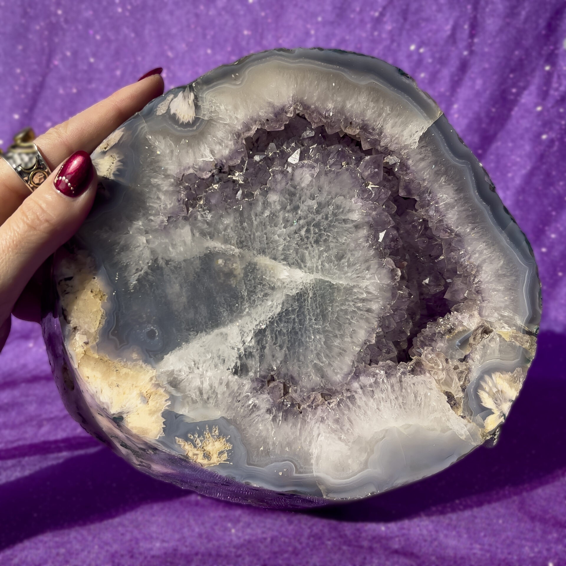 Sage Goddess Agate with Amethyst Charging Plate