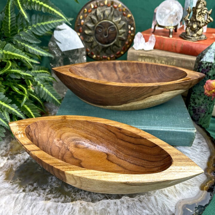 Handmade Teak Wood Altar Bowl