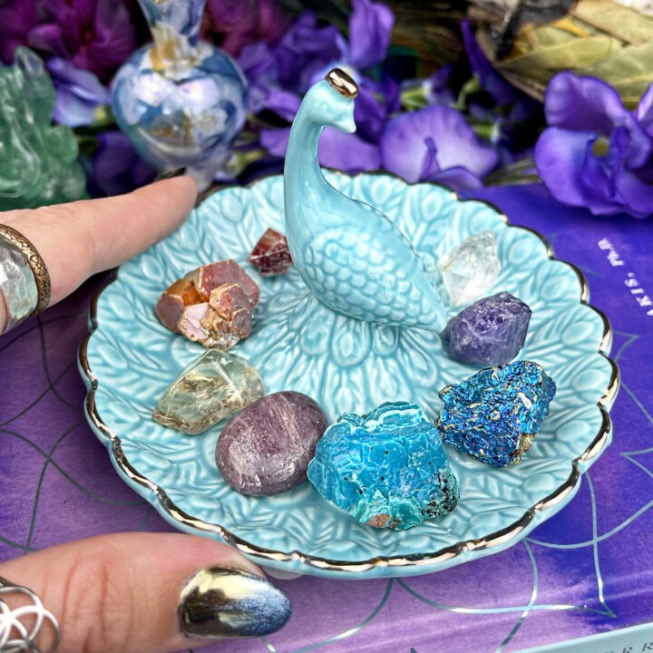 X Anniversary Peacock Tray with Gem Set