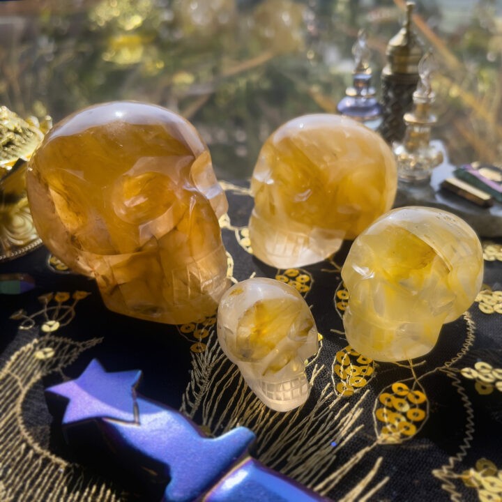 Golden Healer Quartz Skull