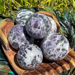 Healing Path Purple Fluorite and Goethite in Quartz Sphere