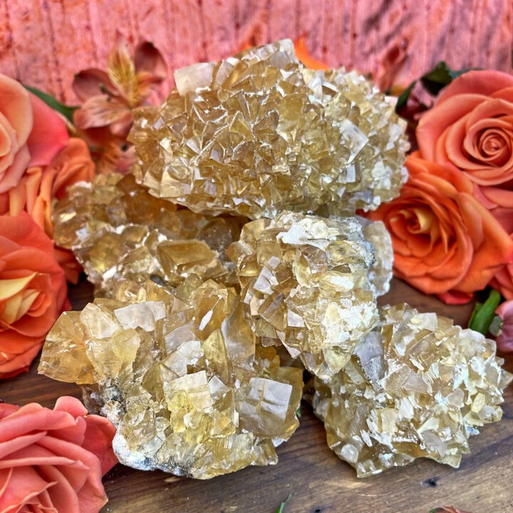 Natural Honey Calcite Cluster