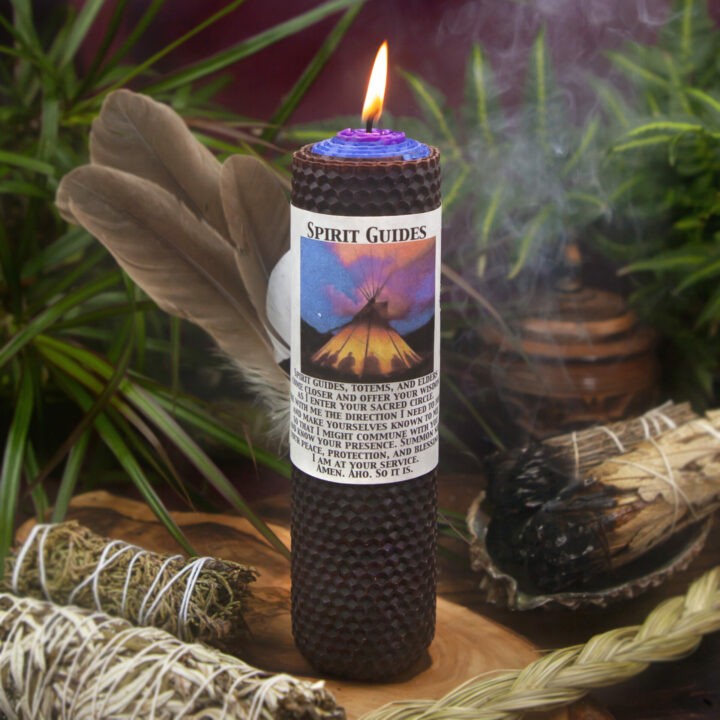 Spirit Guides Beeswax Intention Candle with Mugwort & Myrrh