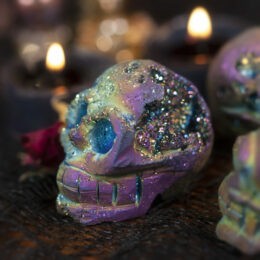 Titanium Aura Sphalerite Skull