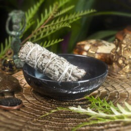 Black Jade Bowl with White Sage Smudge Bundle