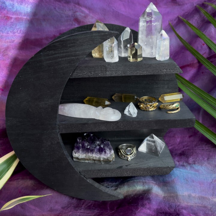 Wooden Moon Crystal Specimen Shelf